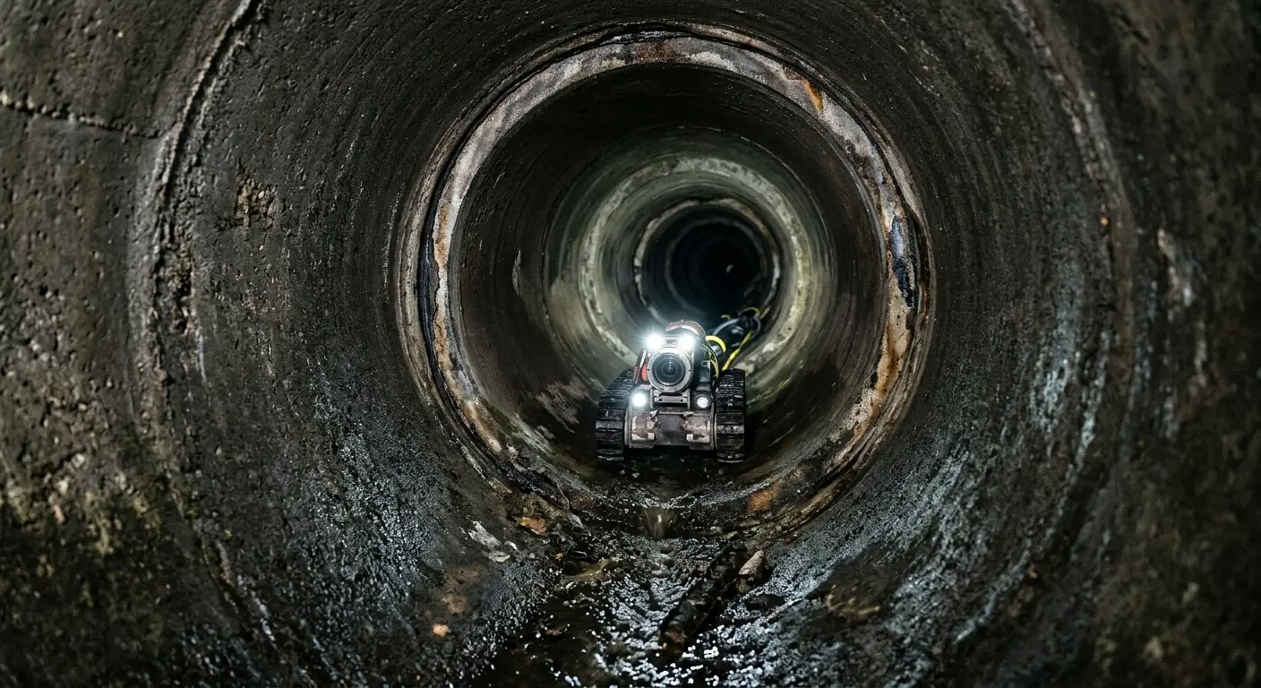 Robotic sewer camera inspecting pipe interior for Drain Snake Service in Hayden